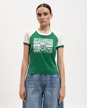 Dolce&Gabbana Зеленая футболка с принтом F8V88TGDDMU