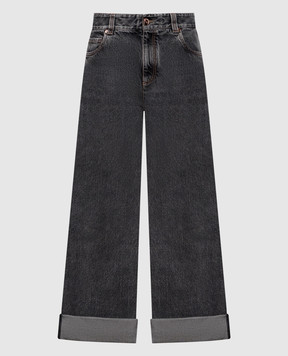 Brunello Cucinelli Серые джинсы с отворотами MA095P4114