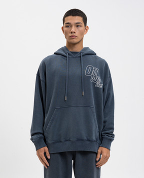 Off-White Синє худі з принтом логотипа 44MBB085F5F00K