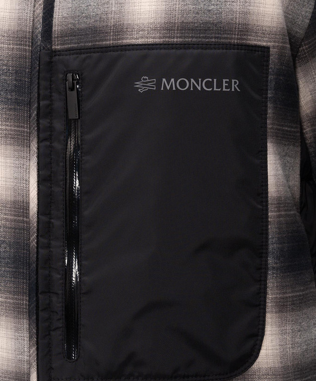 Moncler Пухова куртка Cornisello в стилі сорочки в клітинку L20911A00095599R9 зображення 5
