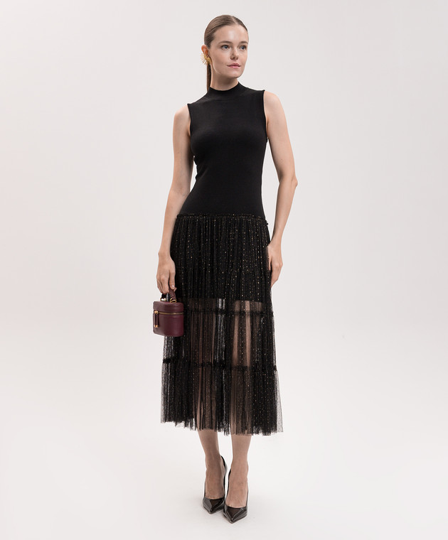 Twinset Черное платье с оборками 262TT3421 изображение 2