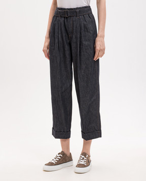 Brunello Cucinelli Синие джинсы с отворотами MP125P4078