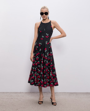 Twinset Чорна сукня міді з принтом 261TT2591