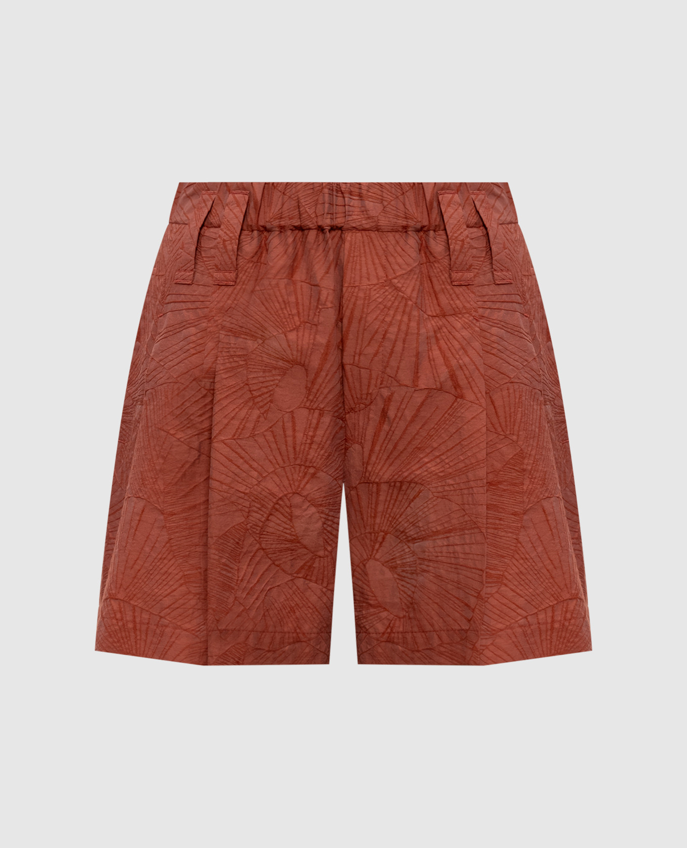 Коричневые шорты в тканом узоре