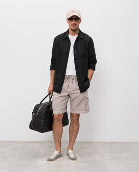 Brunello Cucinelli Чорна сорочка з льону MM6840648