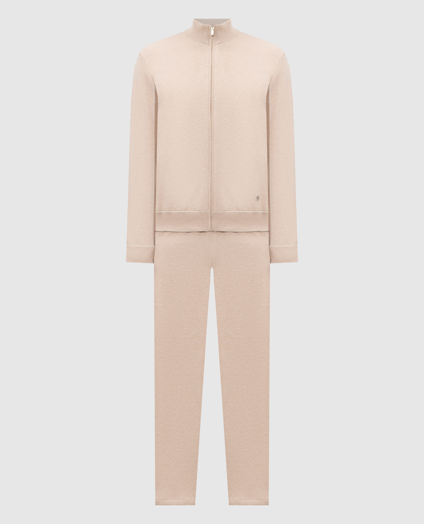 Бежевый спортивный костюм с эмблемой