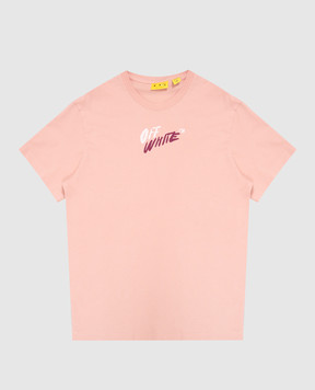 Off-White Дитяча рожева футболка Arrow Writings 44GAA001F26J00A