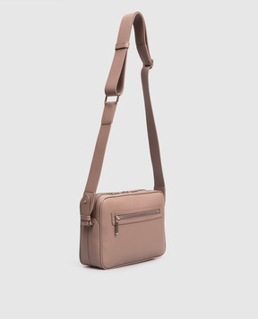 Stefano Ricci Бежевая кожаная сумка с фактурной эмблемой ND263GTPMR