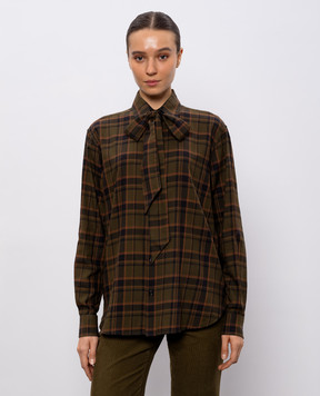 Saint Laurent Зелена сорочка в клітинку Lavallière 838890Y33IA
