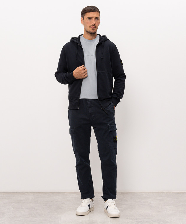 Stone Island Синя спортивна куртка з патчем логотипа L2S156100061S0051 зображення 2