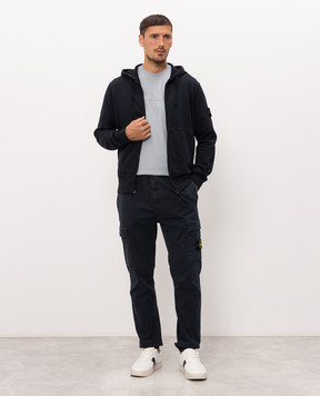 Stone Island Синяя спортивная куртка с логотипом патча L2S156100061S0051
