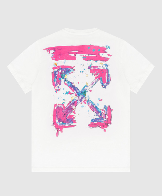 Off-White Дитяча біла футболка з принтом емблеми 44GAA001S26J005 зображення 2