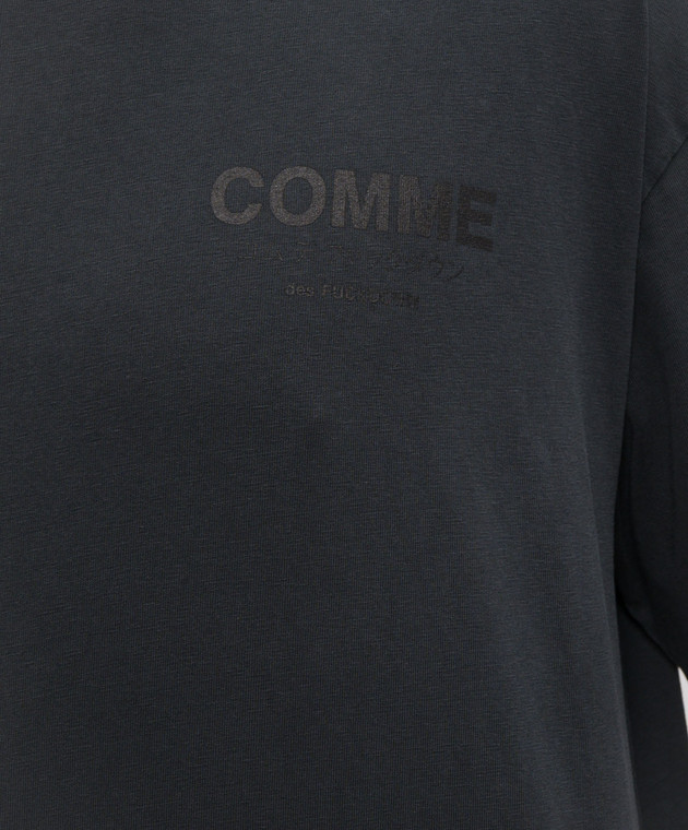 Comme des Fuckdown Черная футболка с принтом логотипа FMS6CFABM01921 изображение 5
