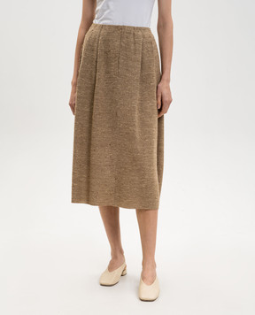 BOBOUTIC Коричневая юбка с шелком 5043