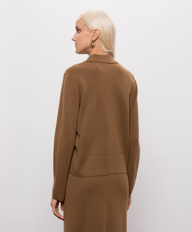 Max Mara Коричневый кардиган из шерсти MMLSNACK изображение 4