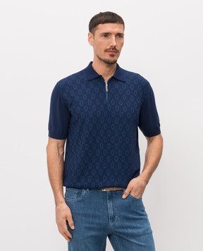 Stefano Ricci Синє поло у візерунок K414015P31F26166