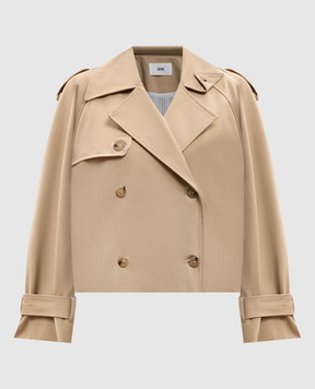 Solotre Бежева двобортна куртка M1AB0021