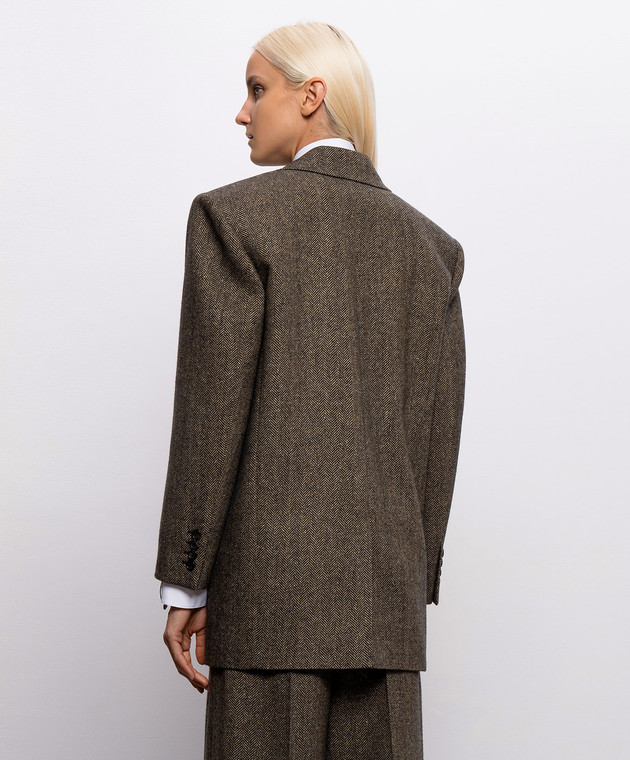Saint Laurent Жакет с шерстью в узор 866250Y3L22 изображение 4