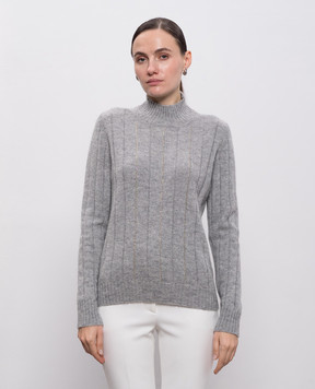 Peserico Серый свитер из шерсти, шелка и кашемира S99486F079018V