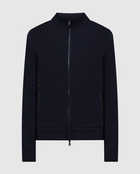 Moncler Синяя пуховая куртка с логотипом K20919B00013M1282