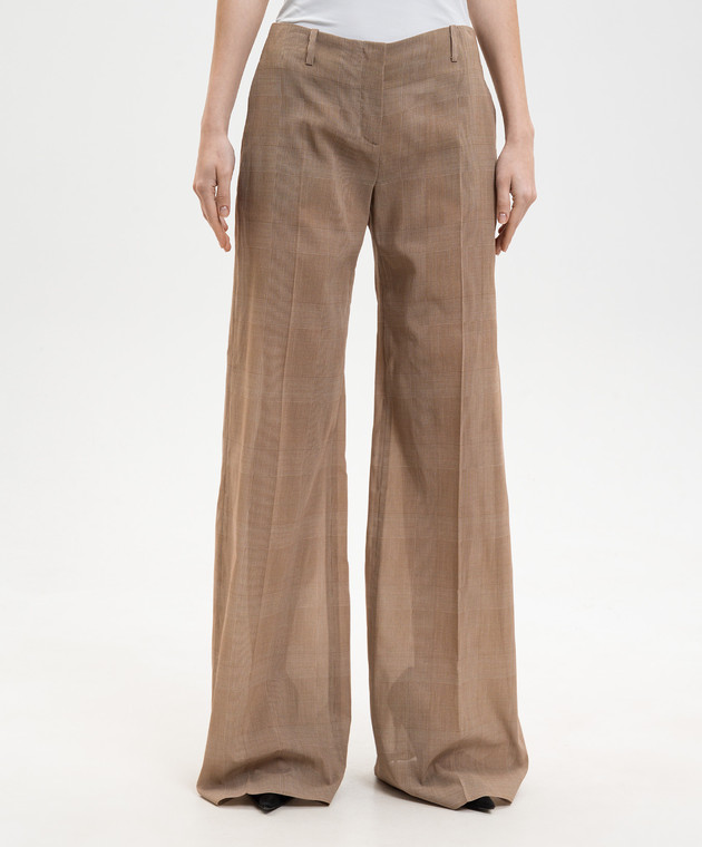 Ermanno Scervino Коричневі штани в клітинку D486P716WJV зображення 3