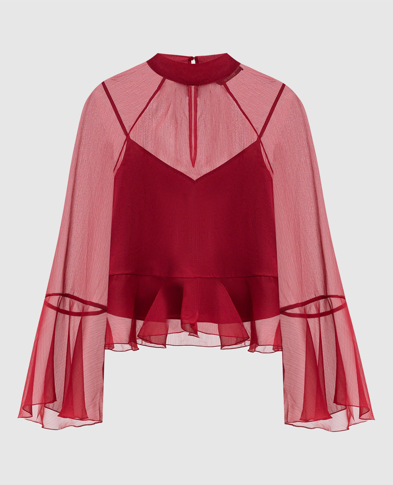 

Красная блузка с логотипом, Красный, Блузы