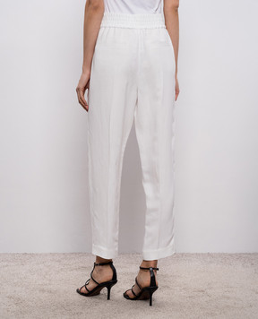 Brunello Cucinelli Белые брюки с льном MH126P7197