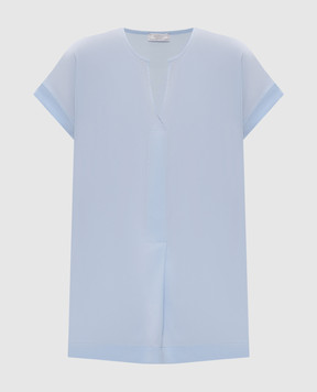 Peserico Блакитний топ із шовку A0688907325