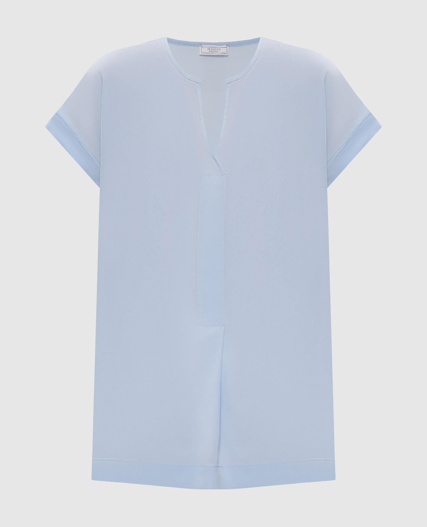 Голубой топ из шелка