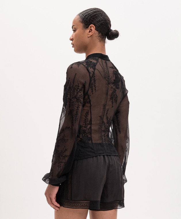 Ann Demeulemeester Черная блуза Rhea с шелком B0014006FA735 изображение 4
