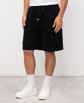 Dolce&Gabbana Черные шорты с фактурным логотипом GP1C5THUMS8