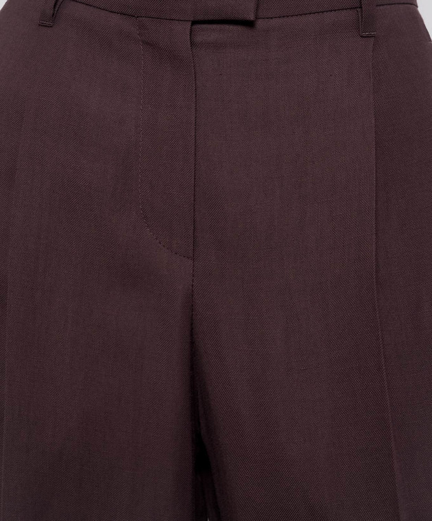 Brunello Cucinelli Коричневі штани з льоном з ланцюжком моніль MH126P8884 зображення 5