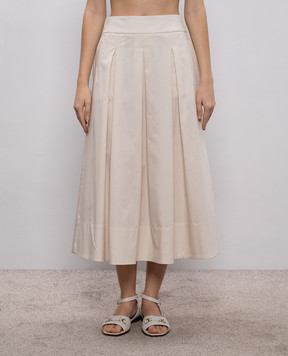 Peserico Бежева спідниця міді з ланцюжком моніль A0553701979