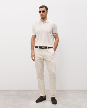 Tom Ford Белые брюки с логотипом SHL042FMC276