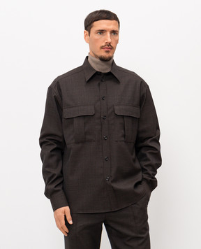 Dolce&Gabbana Темно-коричнева сорочка з вовни G5OJ2THU2BO