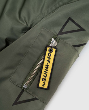 Off-White Дитяча зелена куртка з принтом логотипа 44BEH005F26F001