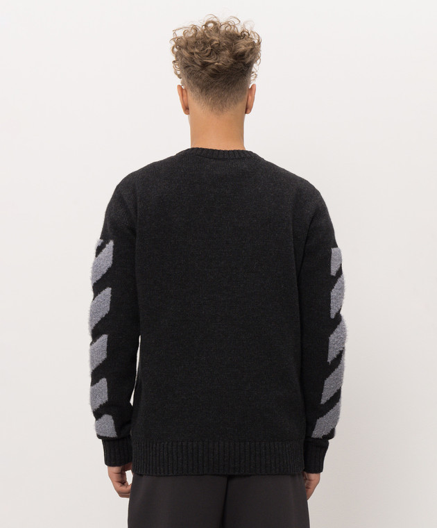 Off-White Темно-серый свитер с шерстью 44MHE087F26K002 изображение 4