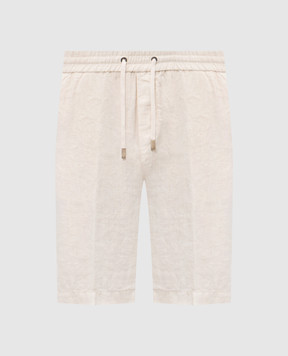 Peserico Шорти кольору айворі з льону R54235T00D02494