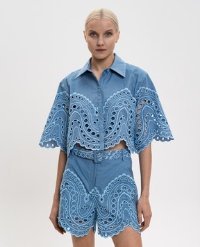 Charo Ruiz Синя укорочена блуза Storm 263200