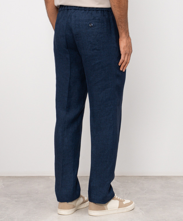 CAPOBIANCO Сині штани з льону 20M811LL00 зображення 4