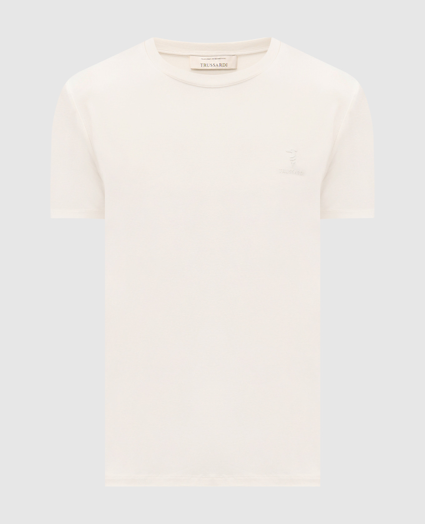 Футболка цвета айвори с принтом логотипа