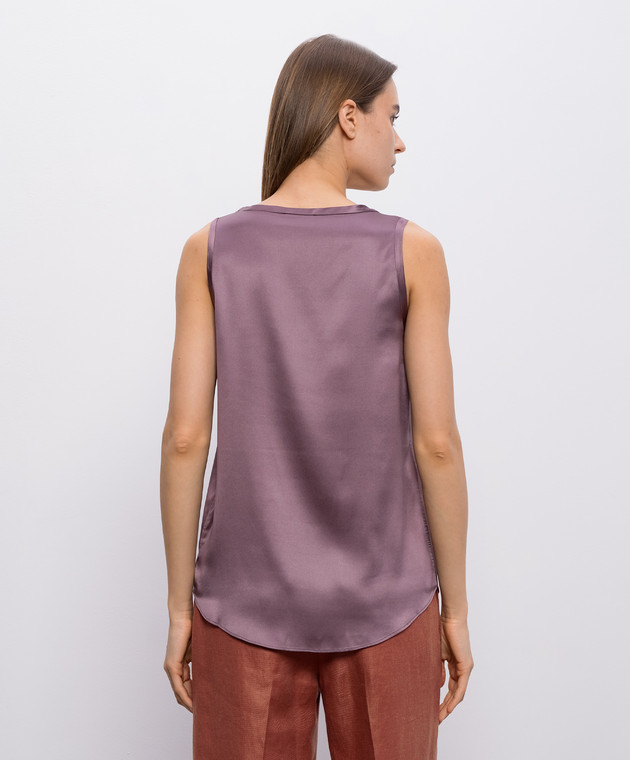 Brunello Cucinelli Фіолетова майка із шовком M0C59E0600 зображення 4