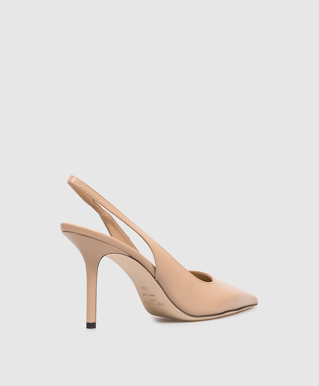 Jimmy Choo Бежевые кожаные слингбеки Love LOVESB85CLF изображение 3