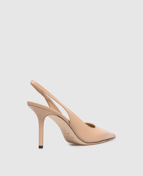 Jimmy Choo Бежевые кожаные слингбеки Love LOVESB85CLF