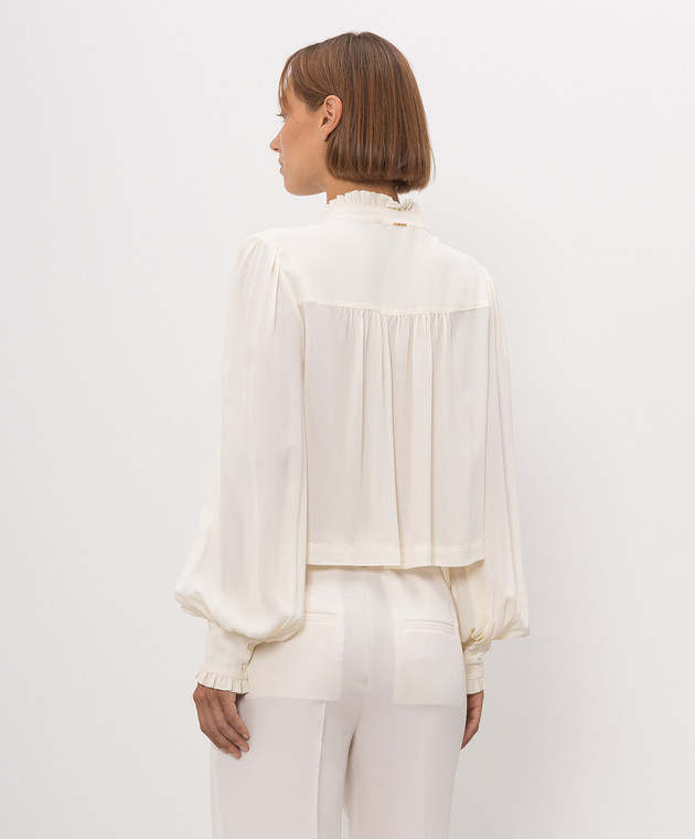 Twinset Блуза цветная айвори с металлическим логотипом 262TP2342 изображение 4