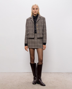 Ermanno Scervino Коричневий жакет з вовни в клітинку D496I301VCZLD