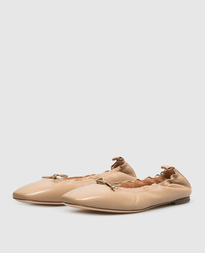AGL Бежевые кожаные балетки MEMY MEMYBALLET