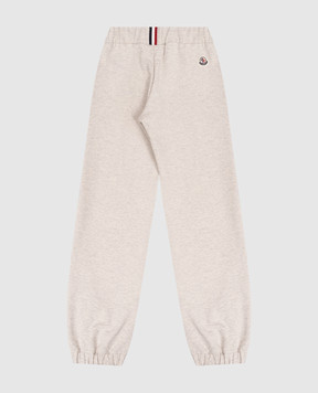 Moncler ENFANT Дитячі бежеві меланжеві джогери з логотипом L19548H0000189AEB1214