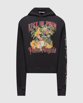 Palm Angels Чорне худі Rest In Palm PMBB17IF25FLE001