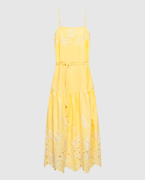 Christy Lynn Жовтий сарафан Avery з льоном CLD232F29